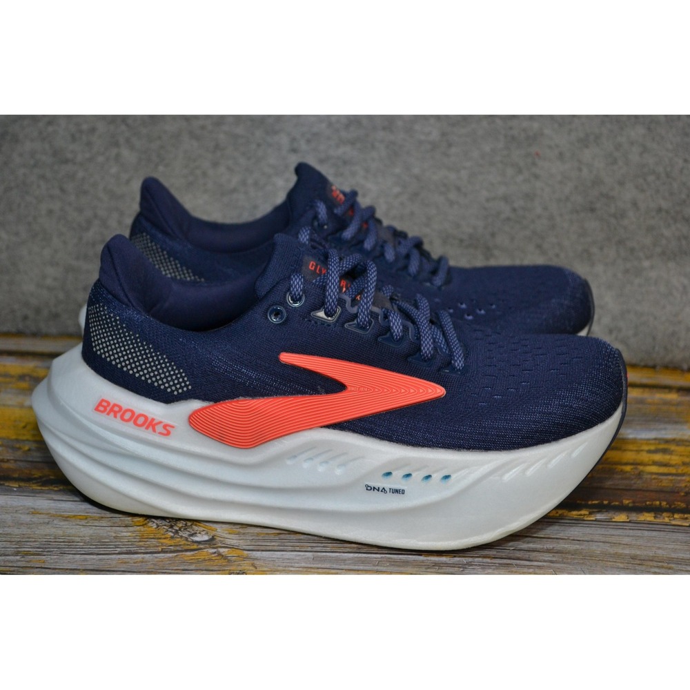 Brooks Glycerin Max Shoes Womens 6.5 Navy Coral Running Sneakers 1204361B439